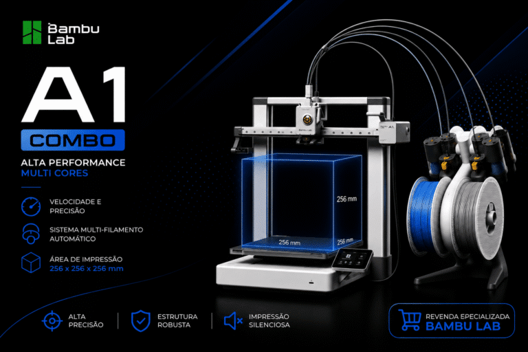 Impressora 3D Bambu Lab A1 Combo disponível para venda na IATZAR Impressão 3D em Cascavel-PR